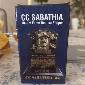 CC Sabathia Hall of Fame Replica Plaque